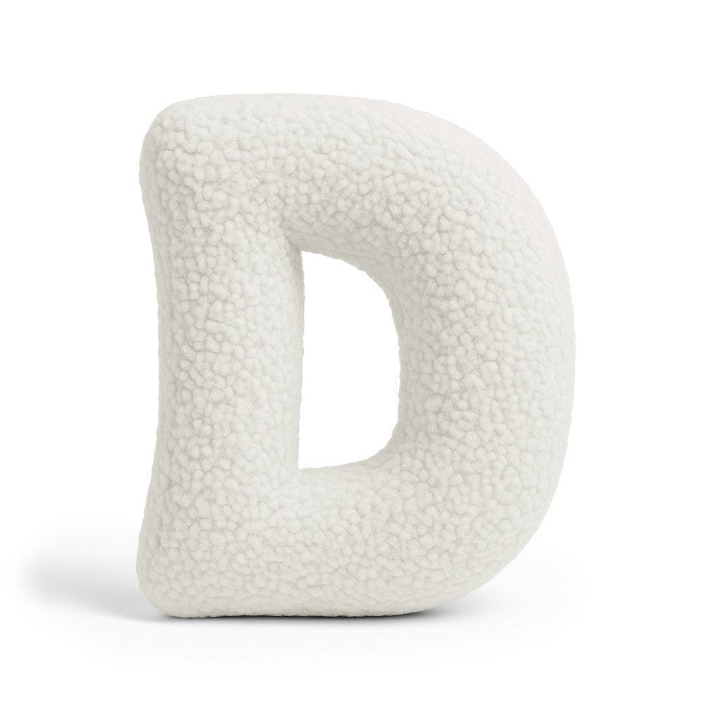 Bearly-letterkussen in de vorm van letter D, gebroken wit van MeowBaby