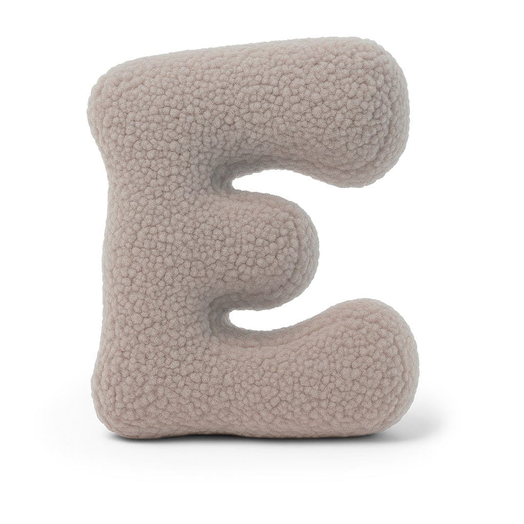 Bearly-letterkussen in de vorm van letter E, lichtgrijs van MeowBaby