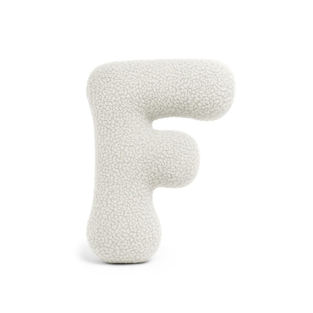 Bearly-letterkussen in de vorm van letter F, gebroken wit van MeowBaby