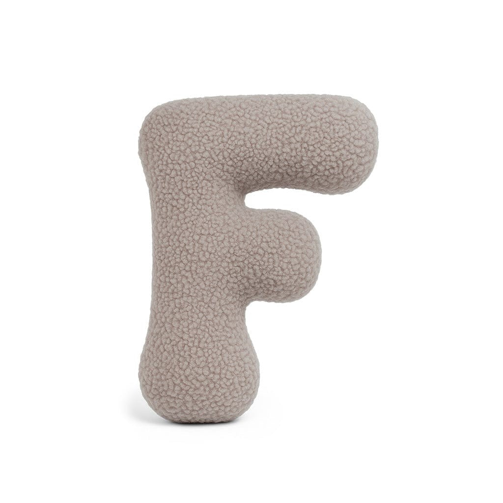 Bearly-letterkussen in de vorm van letter F, lichtgrijs van MeowBaby
