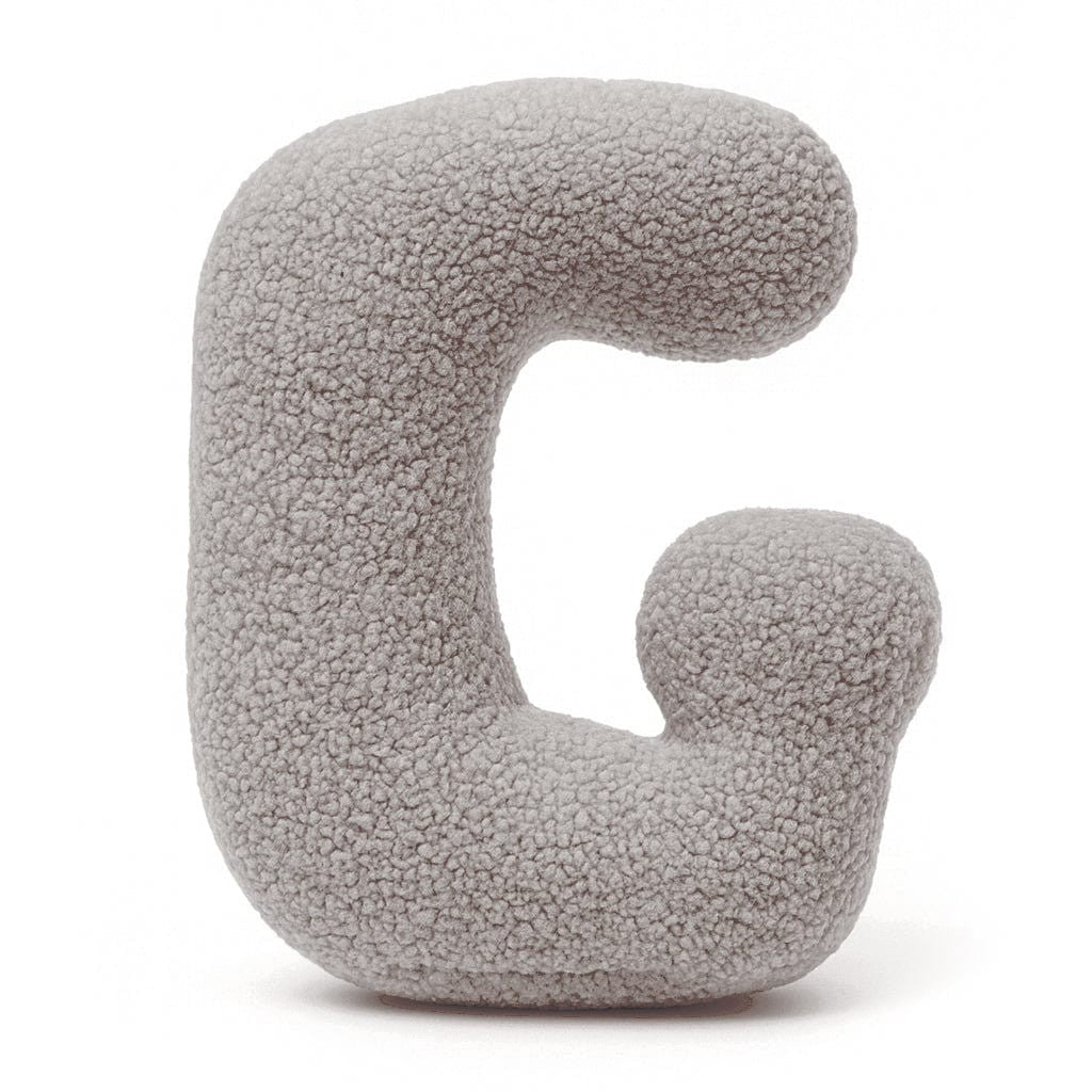 Bearly-letterkussen in de vorm van letter G, lichtgrijs van MeowBaby