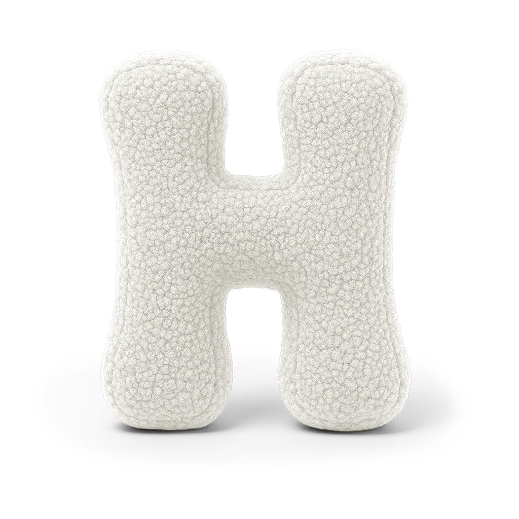 Bearly-letterkussen in de vorm van letter H, gebroken wit van MeowBaby