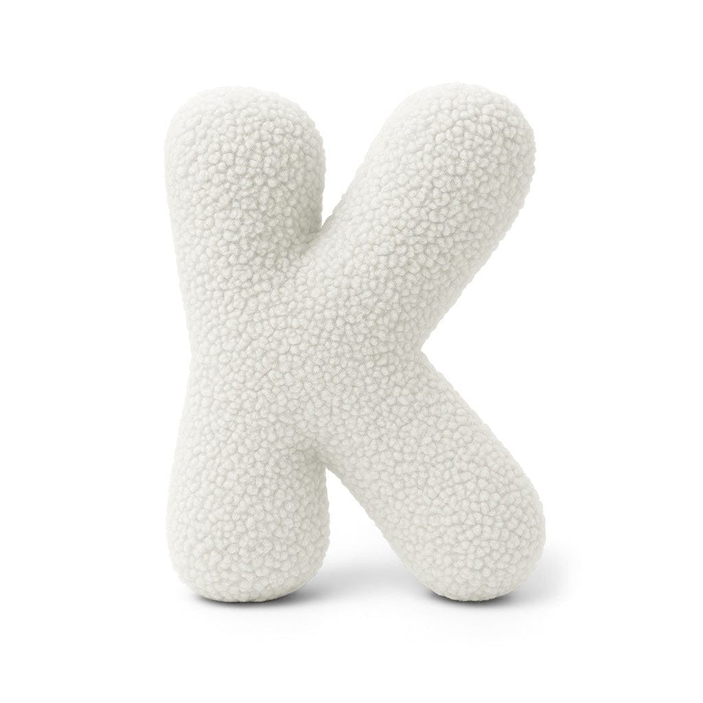 Bearly-letterkussen in de vorm van letter K, gebroken wit van MeowBaby