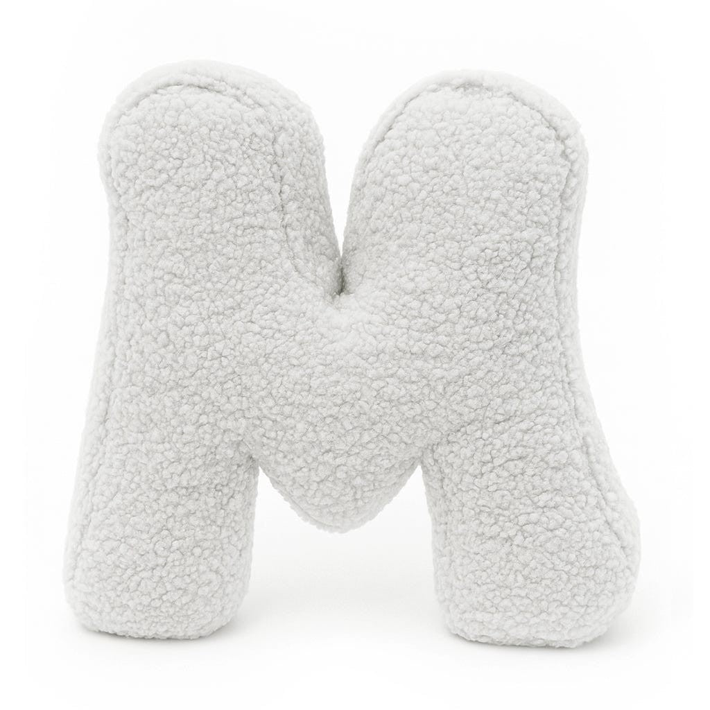 Bearly-letterkussen in de vorm van letter M, gebroken wit van MeowBaby