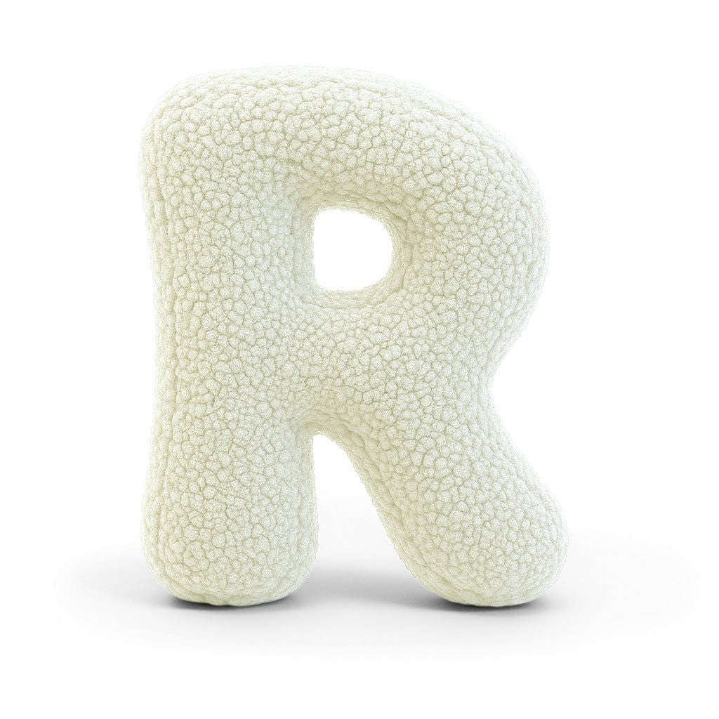 Bearly-letterkussen in de vorm van letter R, crème van MeowBaby