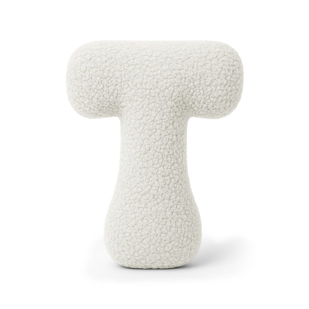 Bearly-letterkussen in de vorm van letter T, gebroken wit van MeowBaby