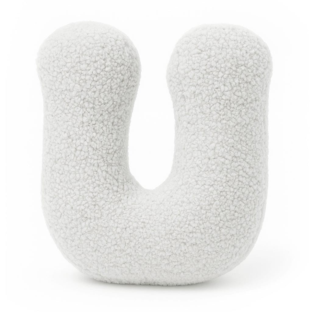 Bearly-letterkussen in de vorm van letter U, gebroken wit van MeowBaby