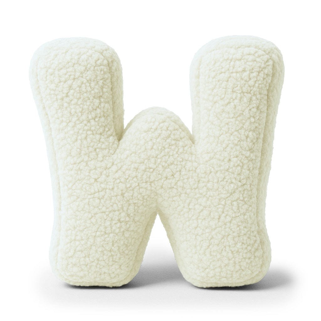 Bearly-letterkussen in de vorm van letter W, crème van MeowBaby