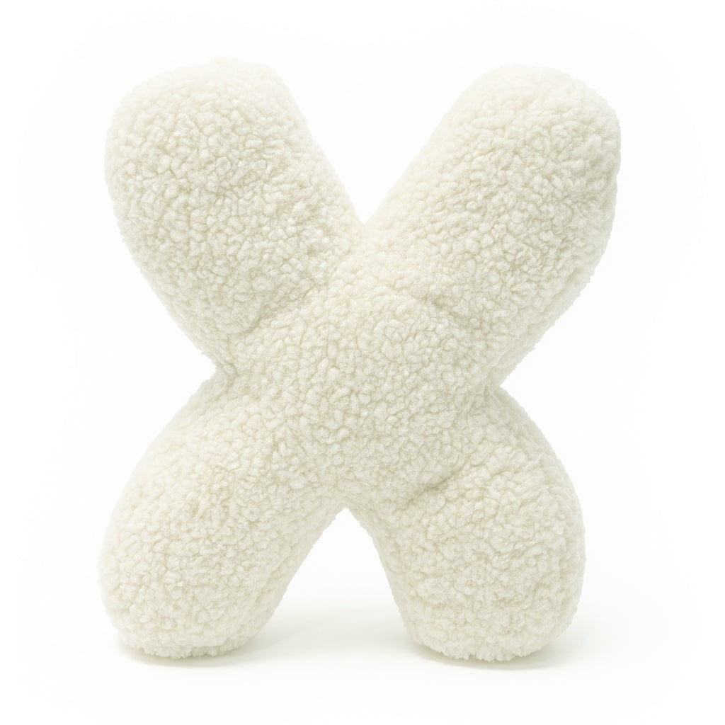 Bearly-letterkussen in de vorm van letter X, crème van MeowBaby