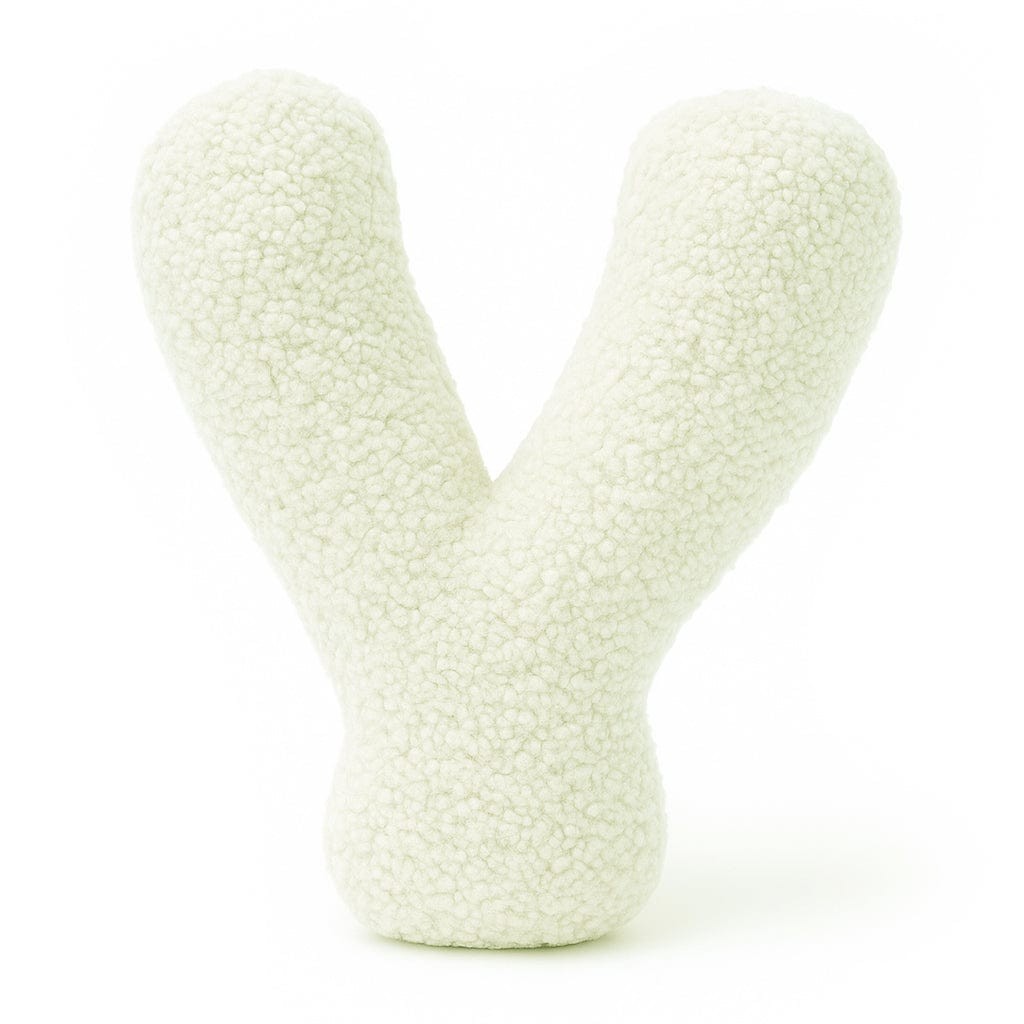 Bearly-letterkussen in de vorm van letter Y, crème van MeowBaby