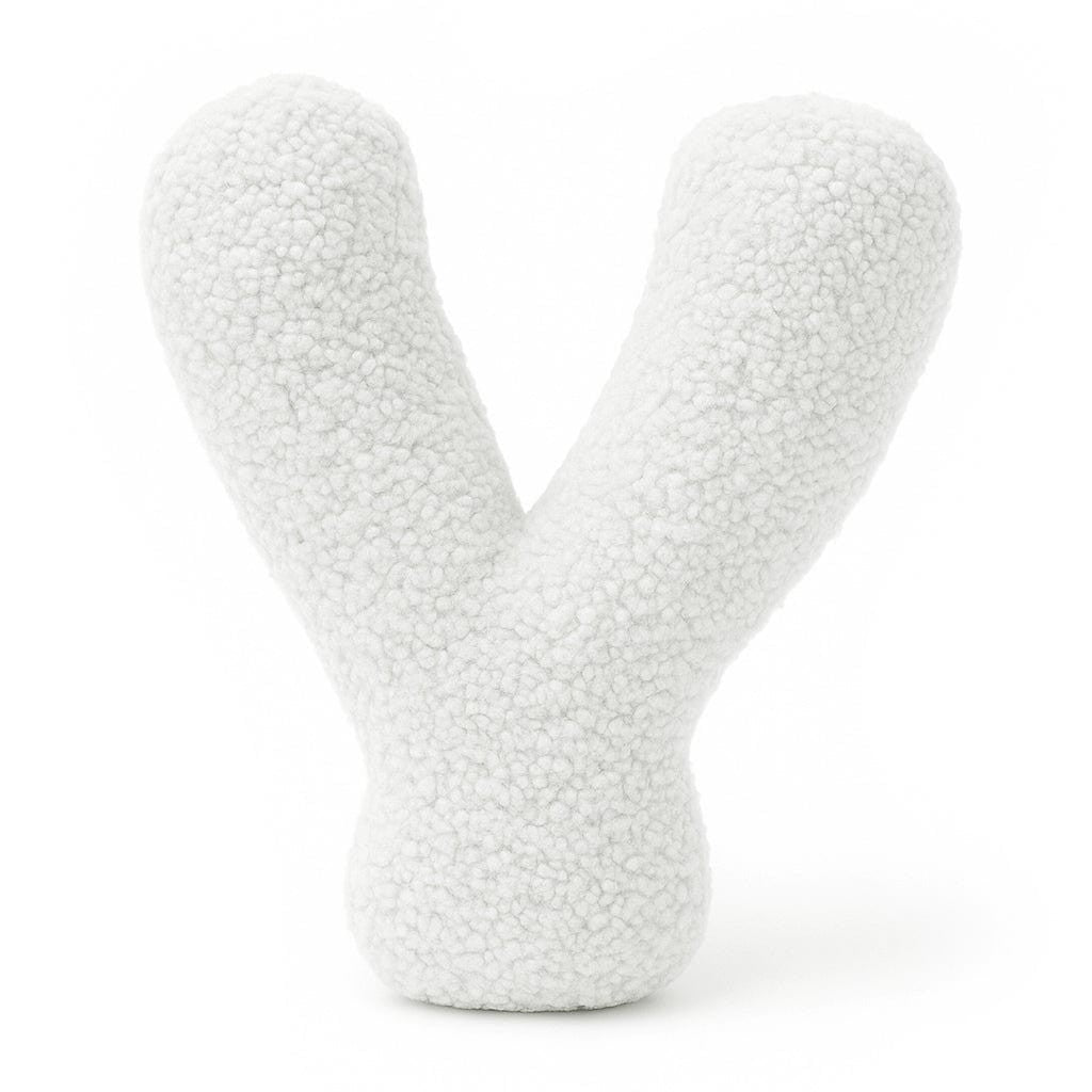 Bearly-letterkussen in de vorm van letter Y, gebroken wit van MeowBaby