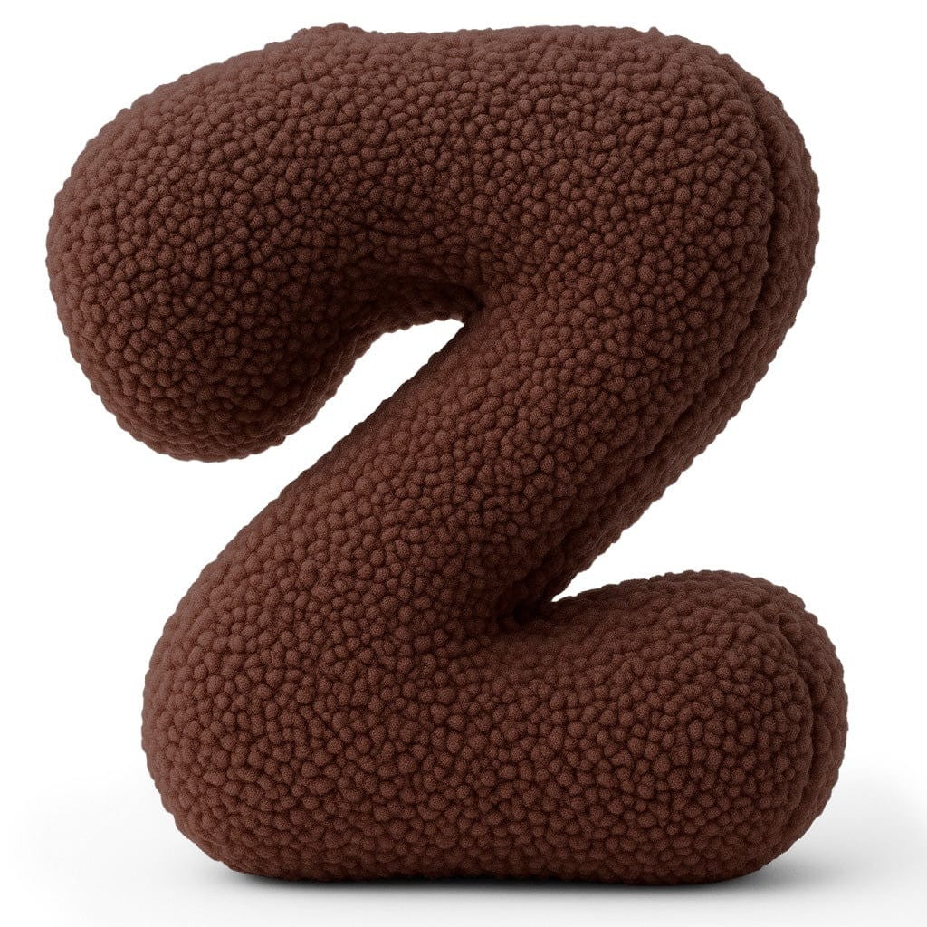 Bearly-letterkussen in de vorm van letter Z, donkerbruin van MeowBaby