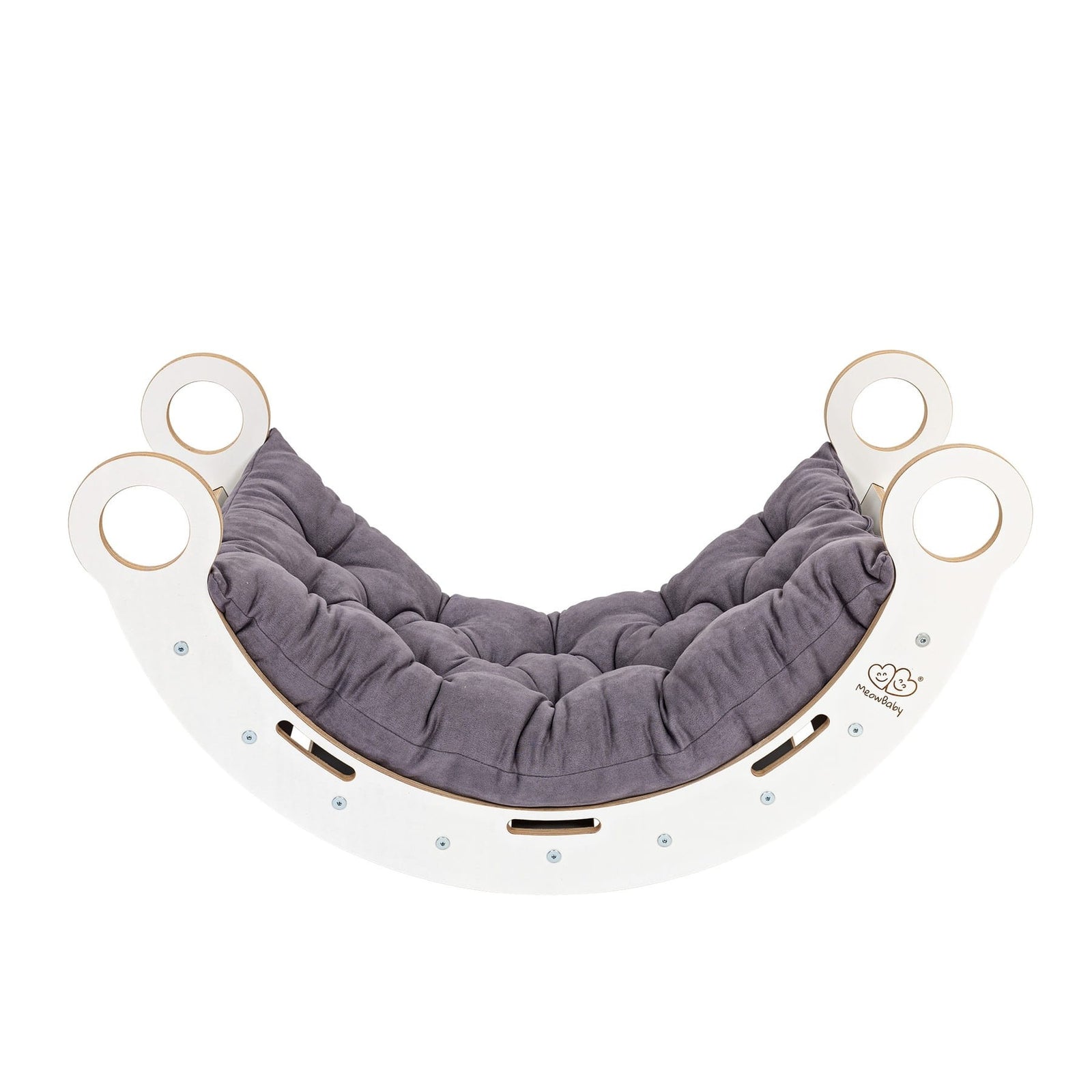 MeowBaby Dream Rocker Large wit, basis met grijs kussen