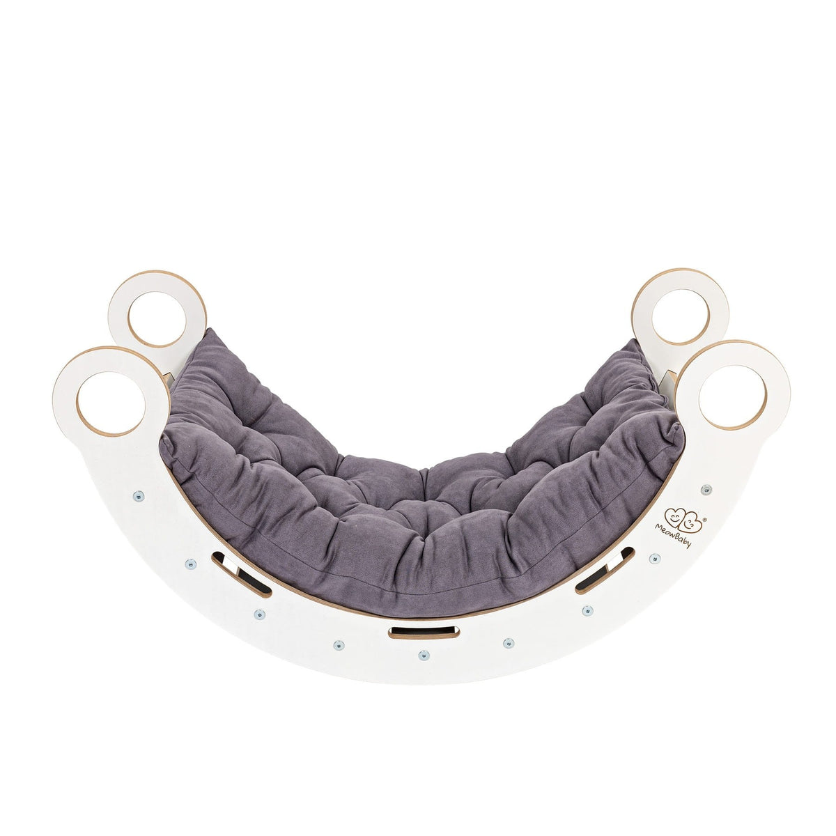 MeowBaby Dream Rocker Small wit, basis met grijs kussen
