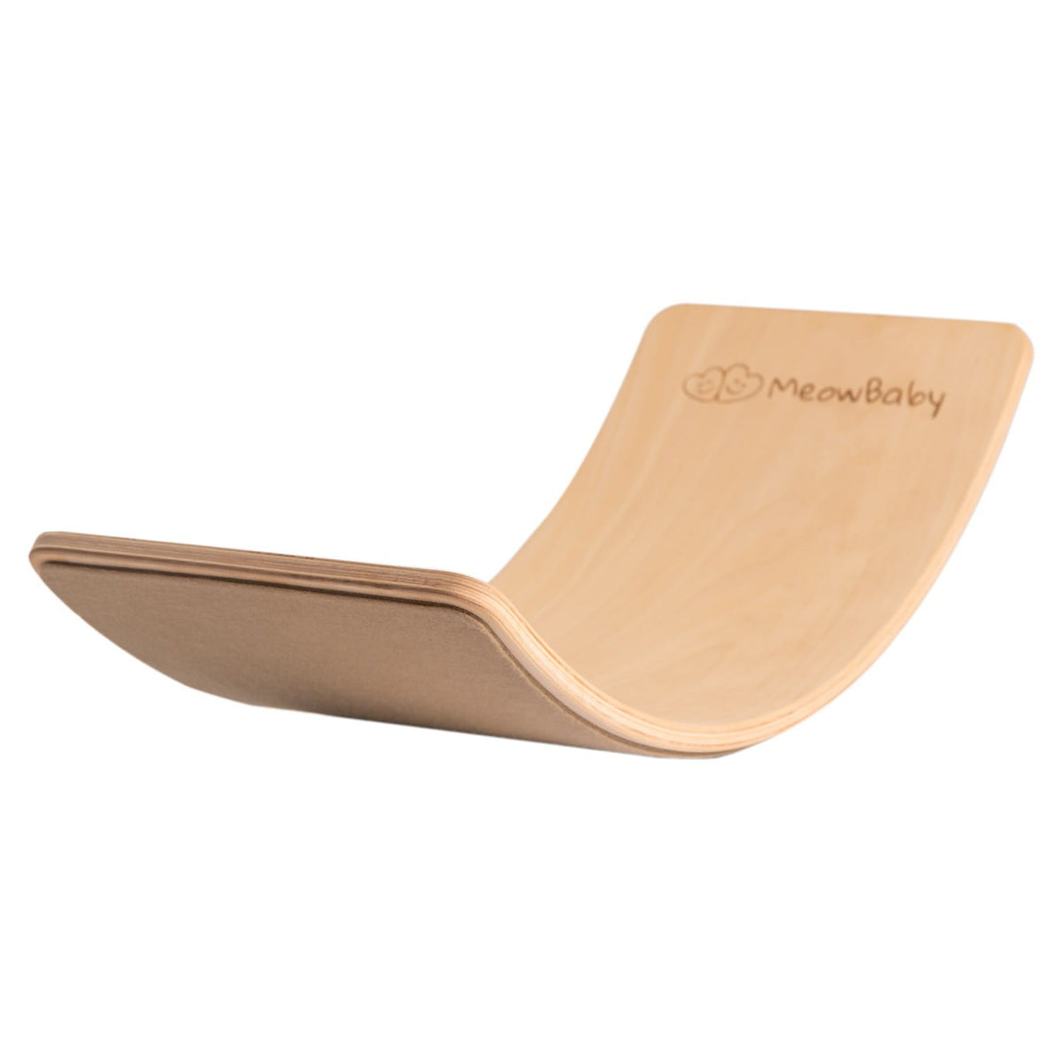 MeowBaby houten balansbord in naturel met beige vilt