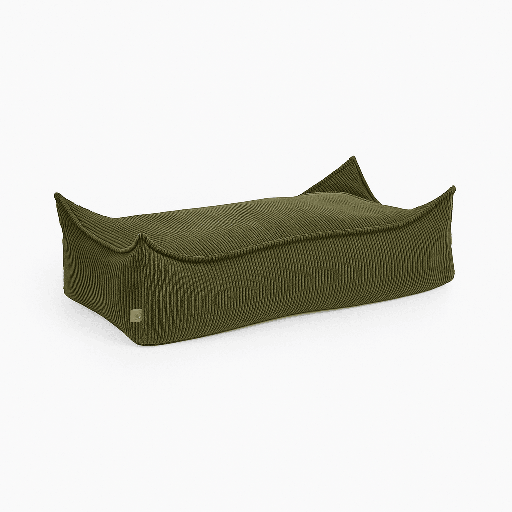 MeowBaby Aesthetic rechteckiger Cord-Sitzsack, Khaki