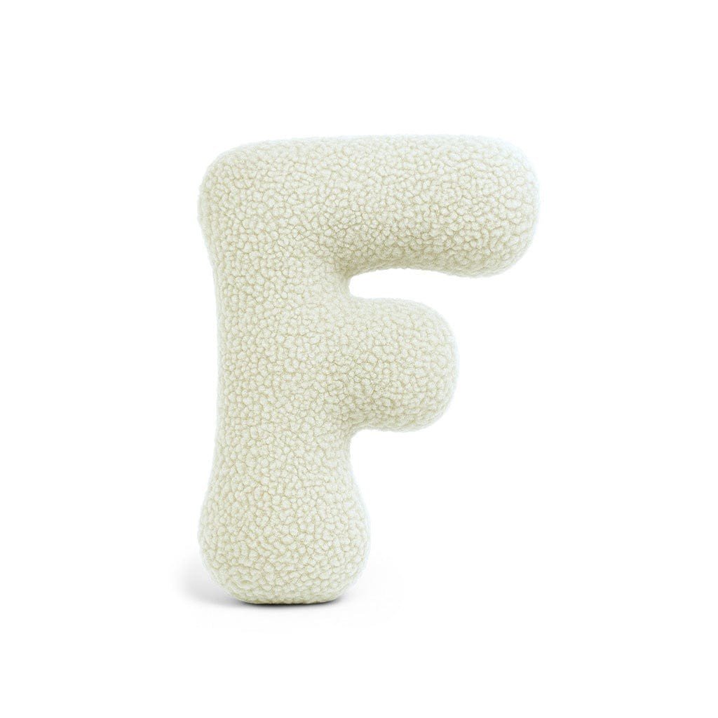 Bearly-Buchstabenkissen in Form des Buchstabens F, Creme, von MeowBaby
