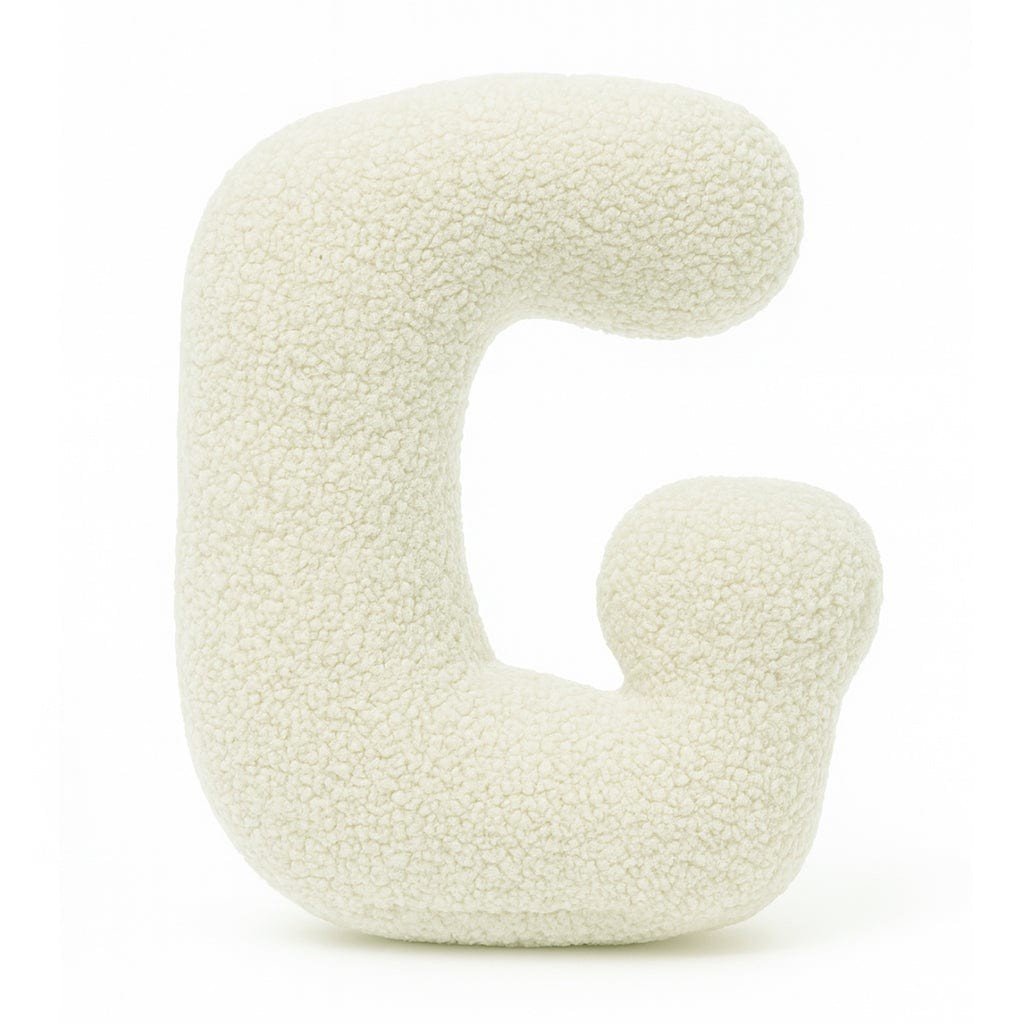 Bearly-Buchstabenkissen in Form des Buchstabens G, Creme, von MeowBaby