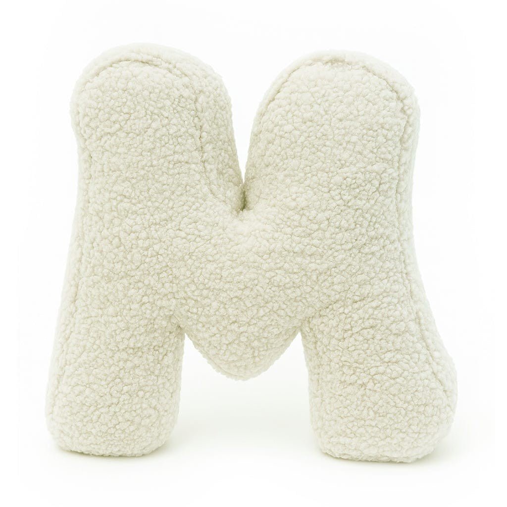 Bearly-Buchstabenkissen in Form des Buchstabens N, Creme, von MeowBaby