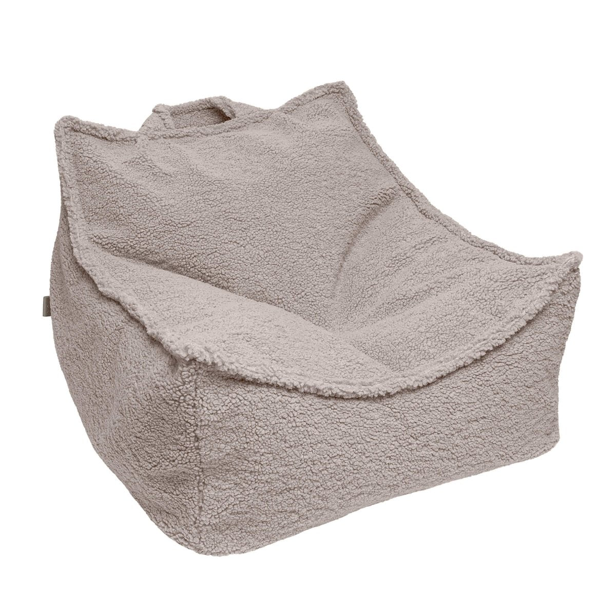MeowBaby Bearly Kindersitzsack aus Teddystoff, Hellgrau