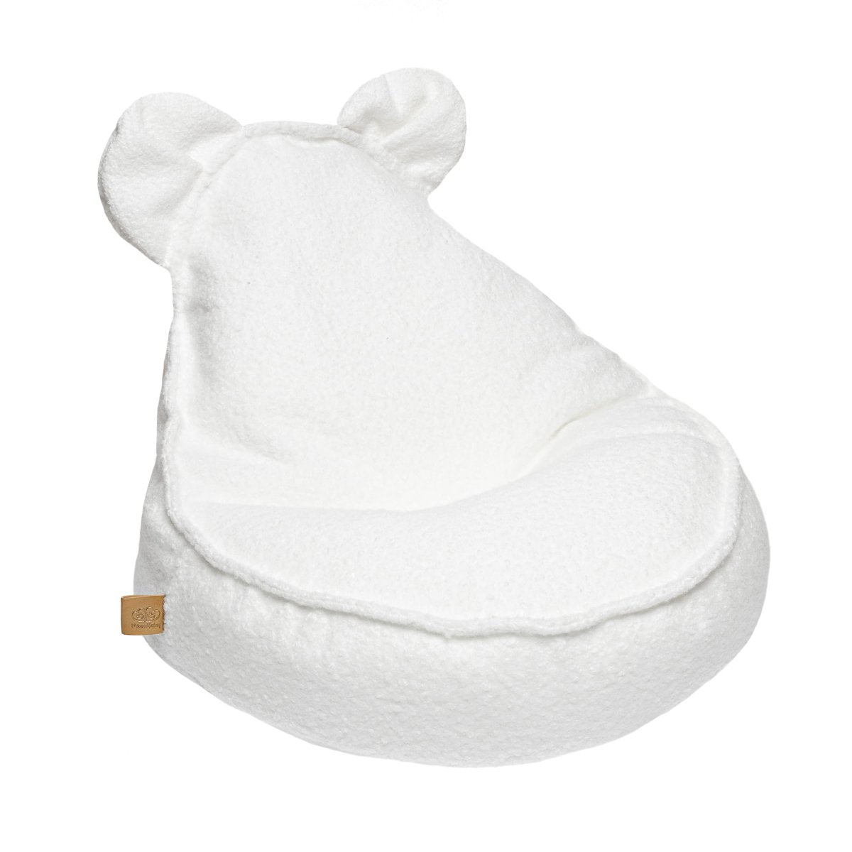 MeowBaby Bouclé-Kindersitzsack mit Öhrchen in Weiß