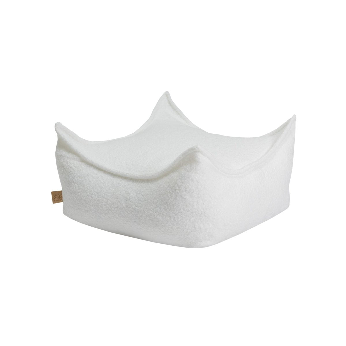 MeowBaby Bouclé quadratischer Sitzsack in Weiß