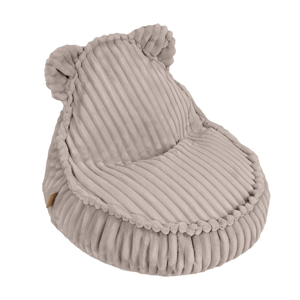 MeowBaby Churros Kindersitzsack aus grobem Cord mit Öhrchen in Beige