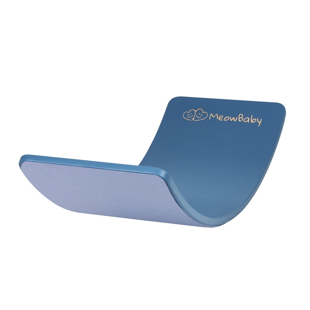 MeowBaby Balanceboard aus Holz, Blau mit hellblauem Filz