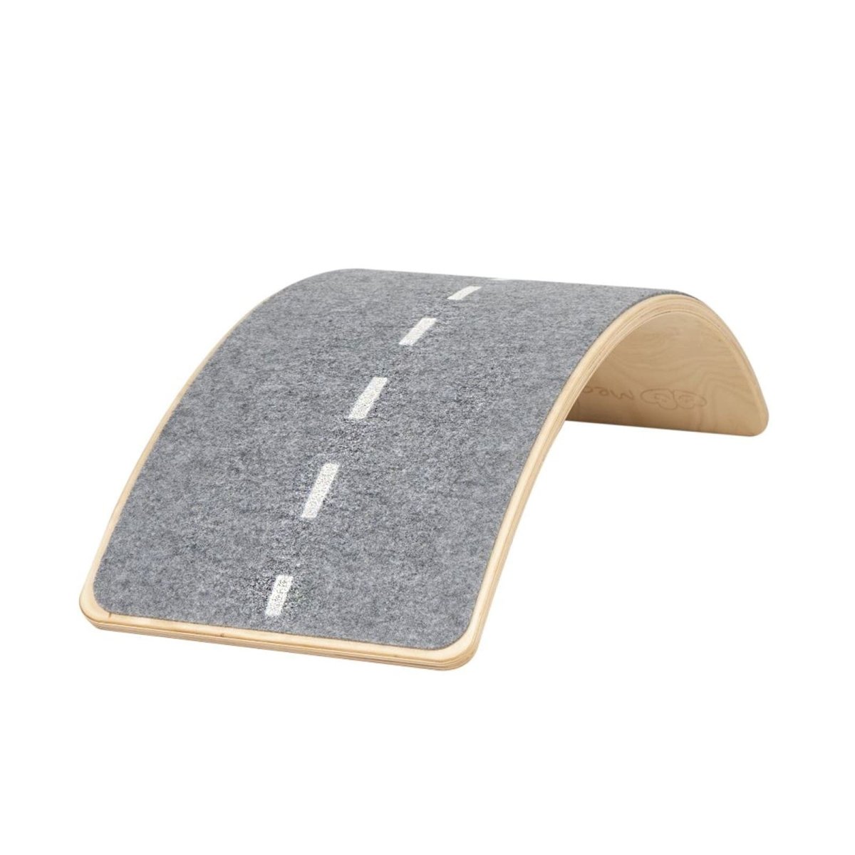 MeowBaby Balanceboard aus Holz, Natur mit grau meliertem Straßenfilz