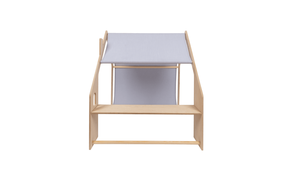Spielhäuschen aus Holz in Natur mit blauem Dach fürs Kinderzimmer, zusätzliches Produktfoto 6