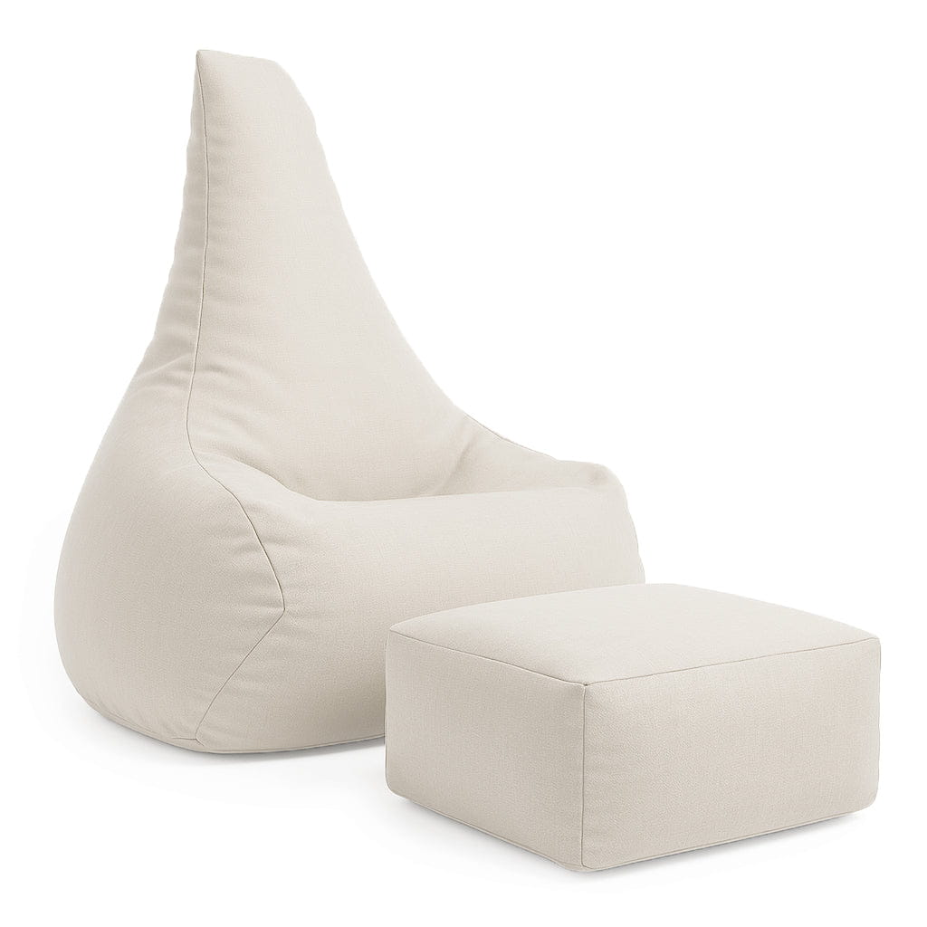 MeowBaby Outzy Tearo Outdoor-Sitzsack mit Fußstütze in Beige