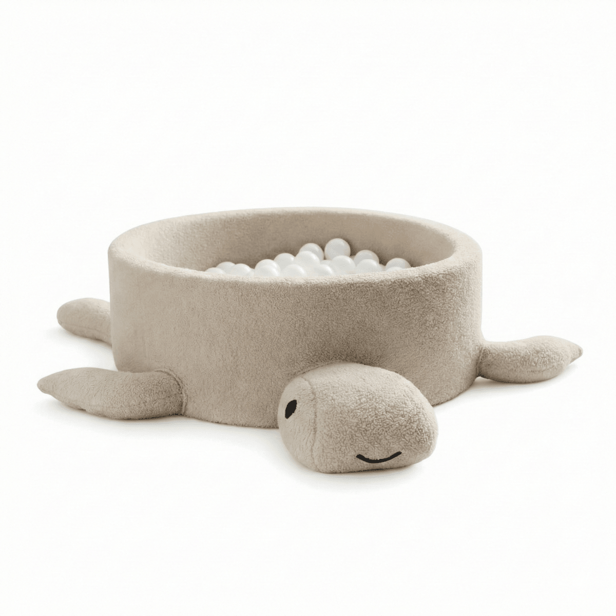MeowBaby Bällebad in Schildkrötenform in Haferbeige Bouclé