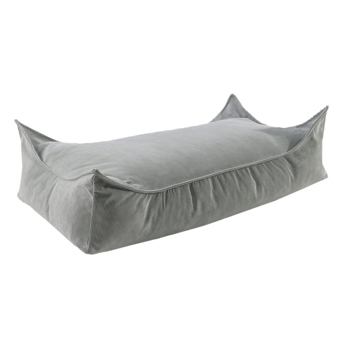 MeowBaby Slimcord rechteckiger Cord-Sitzsack, Grau