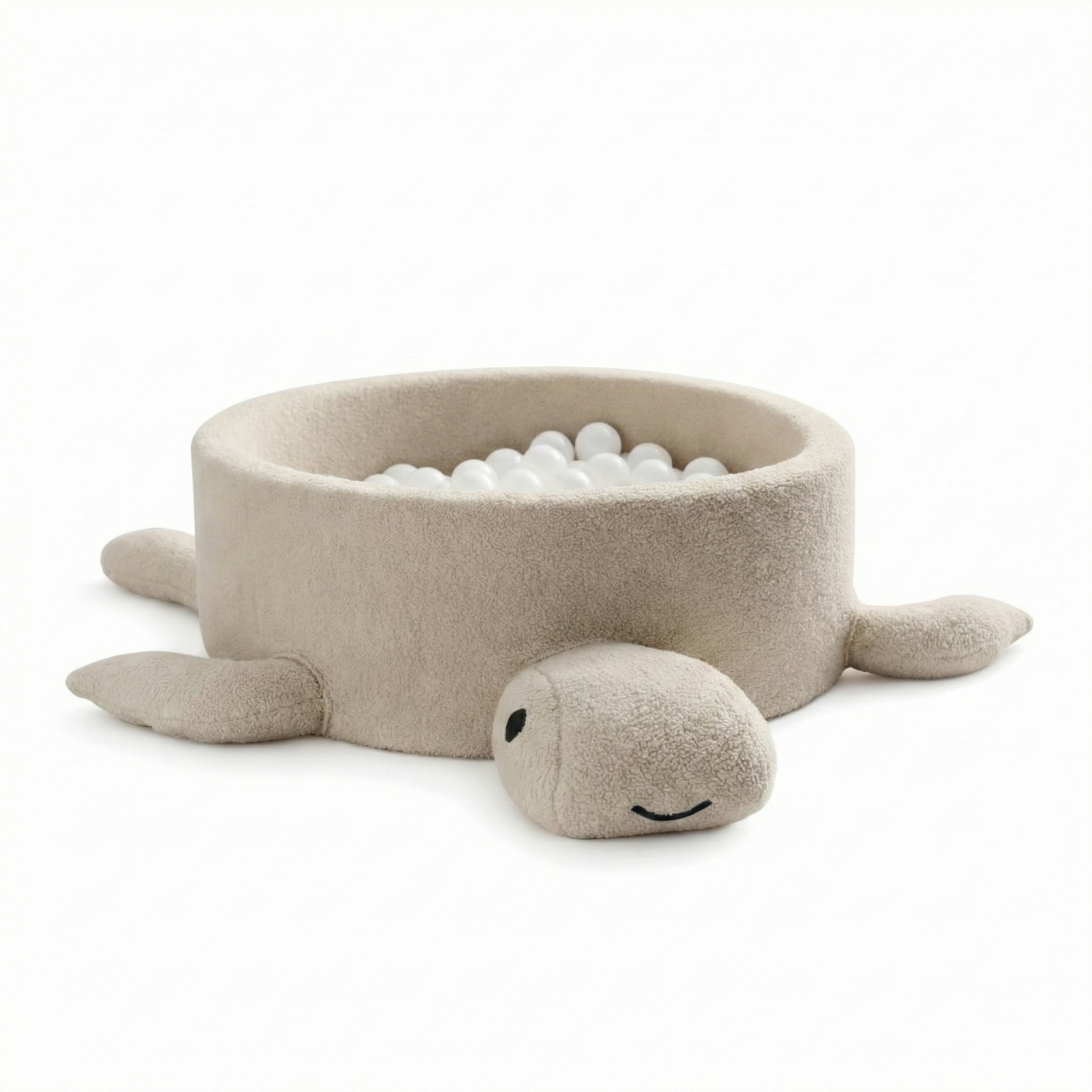 MeowBaby schildpadvormige ballenbak in haverbeige Bouclé