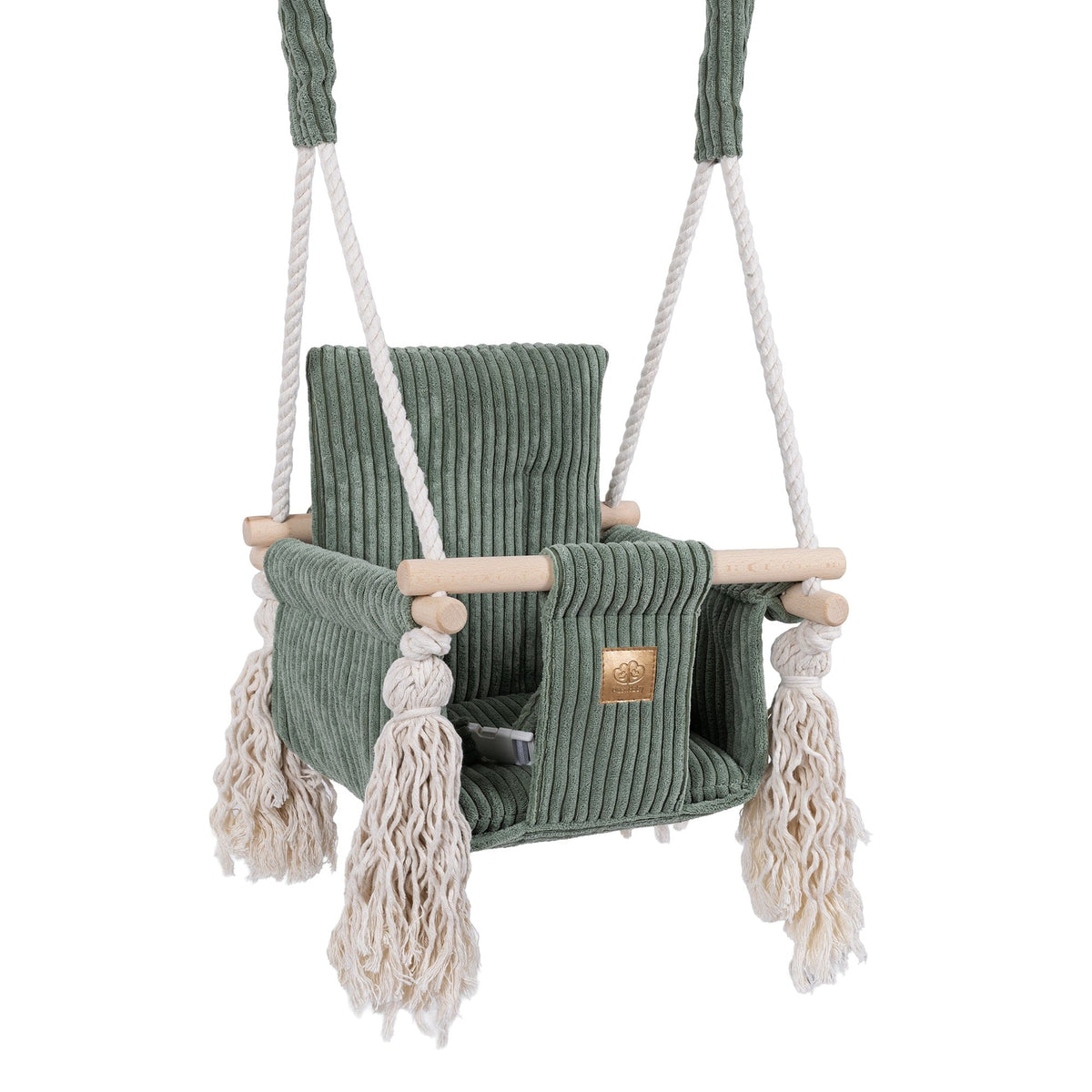 MeowBaby Square Swing vierkante binnenschommel in olijfgroen