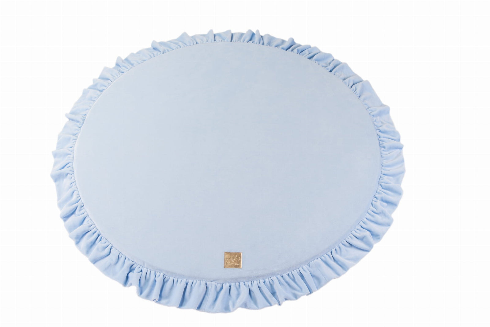 MeowBaby Velvet ronde speelmat in babyblauw