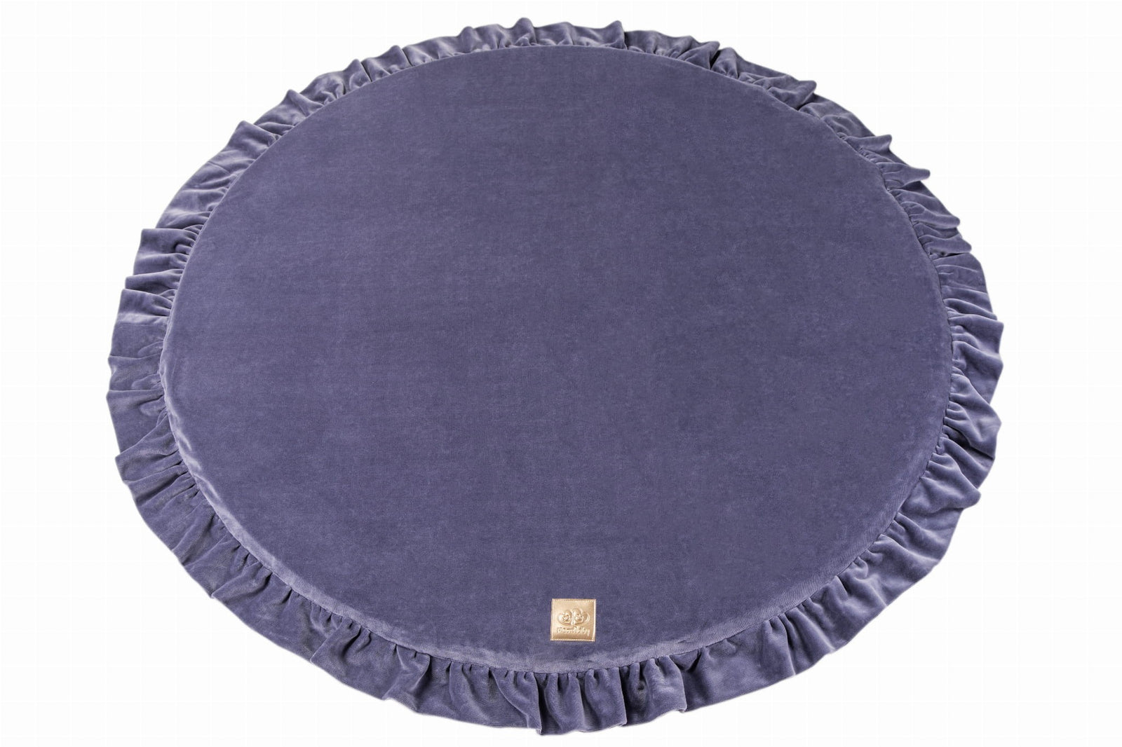 MeowBaby Velvet ronde speelmat in blauwgrijs