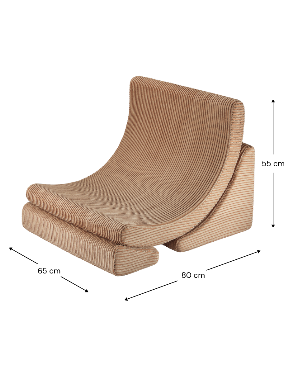 Wigiwama Toffee Moon Chair - ribstof loungestoel