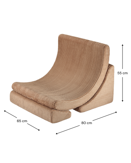 Wigiwama Toffee Moon Chair - ribstof loungestoel