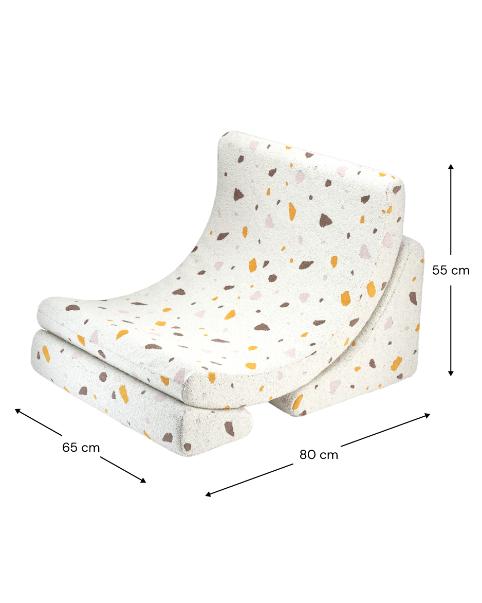 Wigiwama Terrazzo Marble Moon Chair - geweven loungestoel