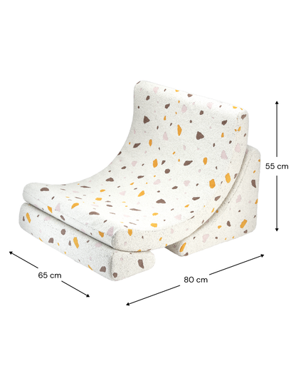 Wigiwama Terrazzo Marble Moon Chair - geweven loungestoel