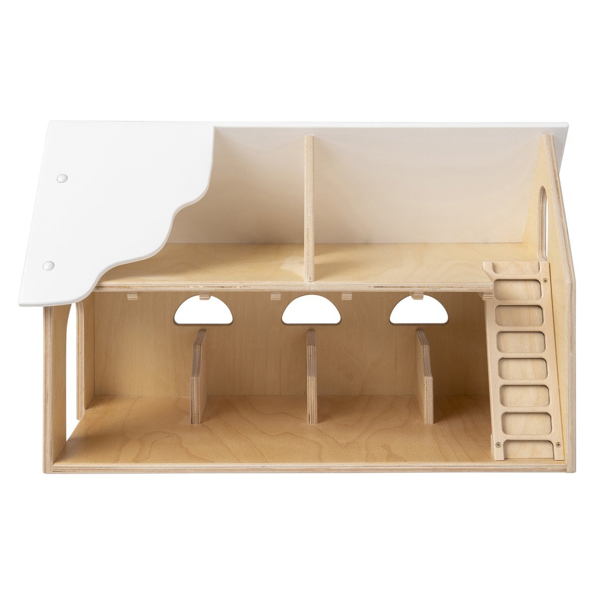 Van Dijk Toys grote houten boerderij — naturel/wit-
