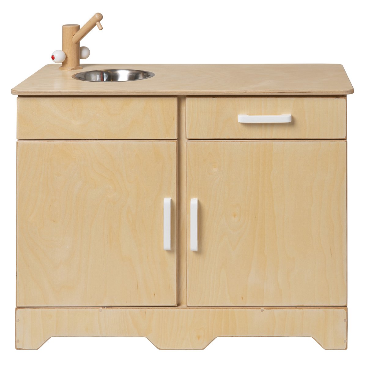 Van Dijk Toys houten speelgoed keuken / keukentje - Naturel met wit (Kinderopvang kwaliteit) - 