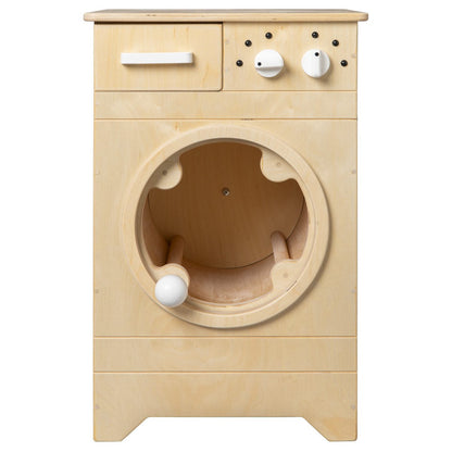 Van Dijk Toys houten speelgoed wasmachine - Naturel met wit (Kinderopvang kwaliteit) - 