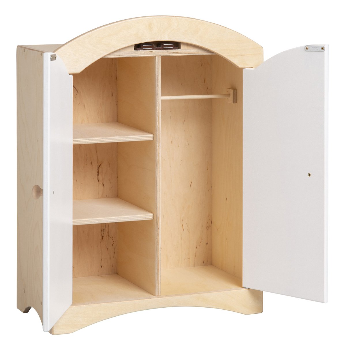 Van Dijk Toys poppenkledingkast — naturel/wit-