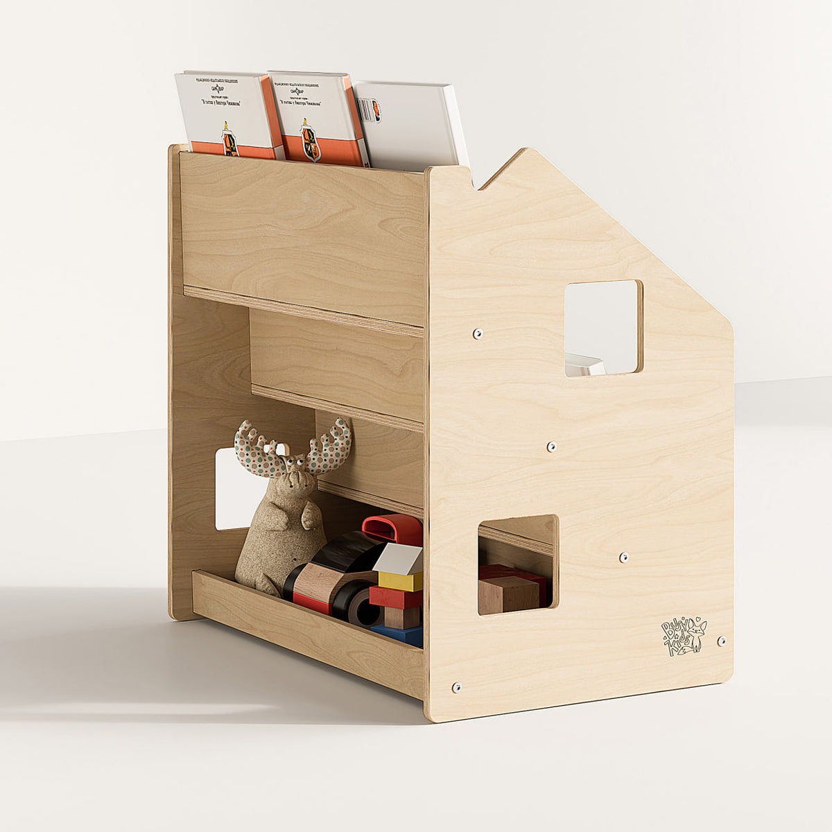 BusyKids Montessori boekenkast – naturel