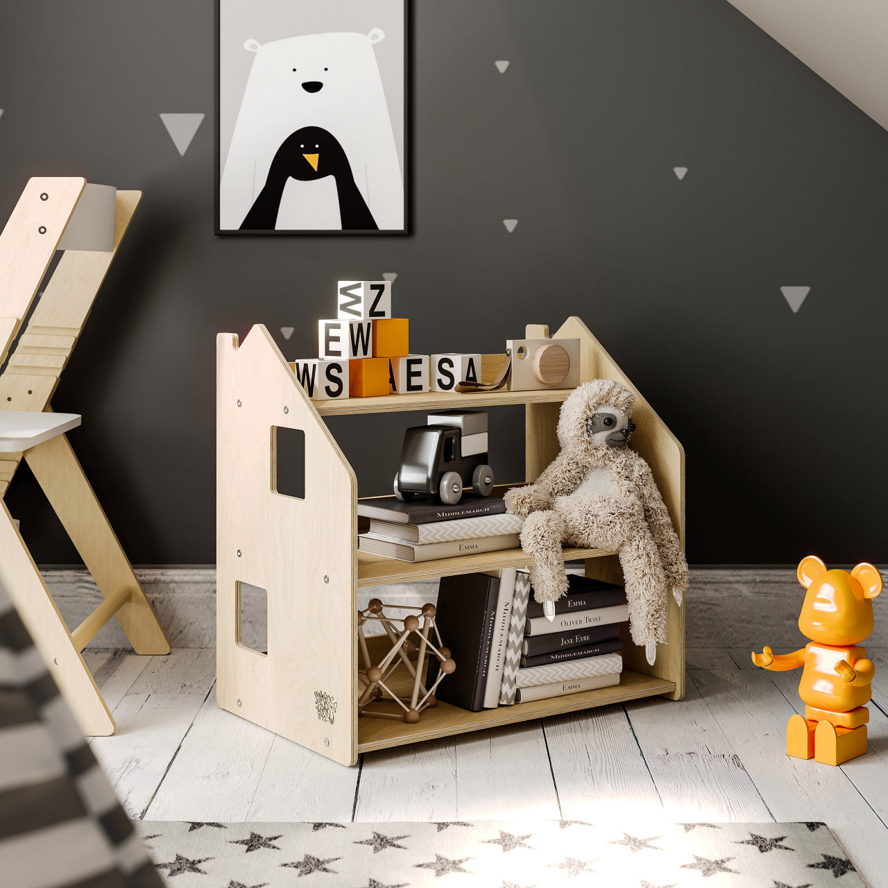 BusyKids boekenkast en speelgoedrek set – limited edition