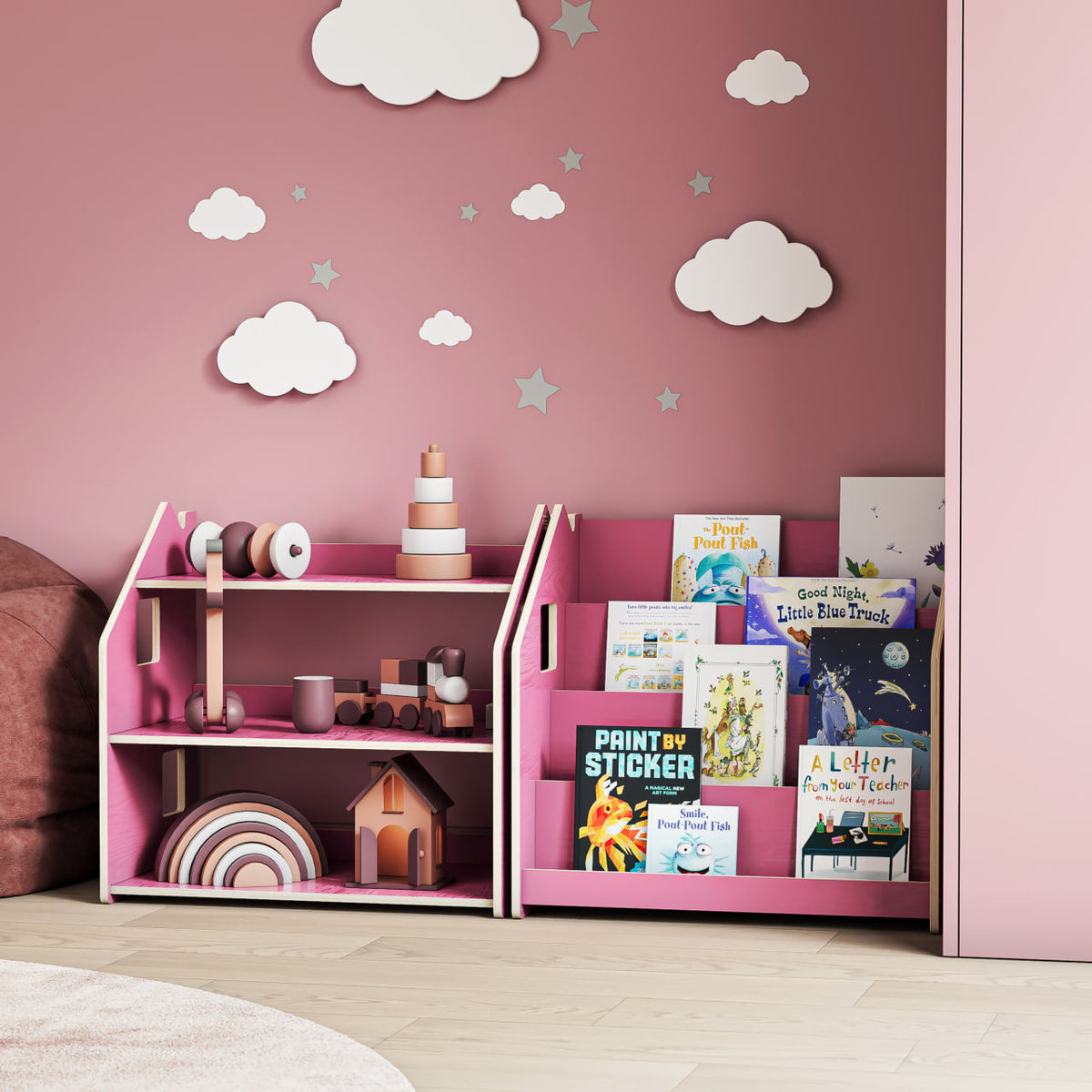 BusyKids boekenkast en speelgoedrek set – limited edition