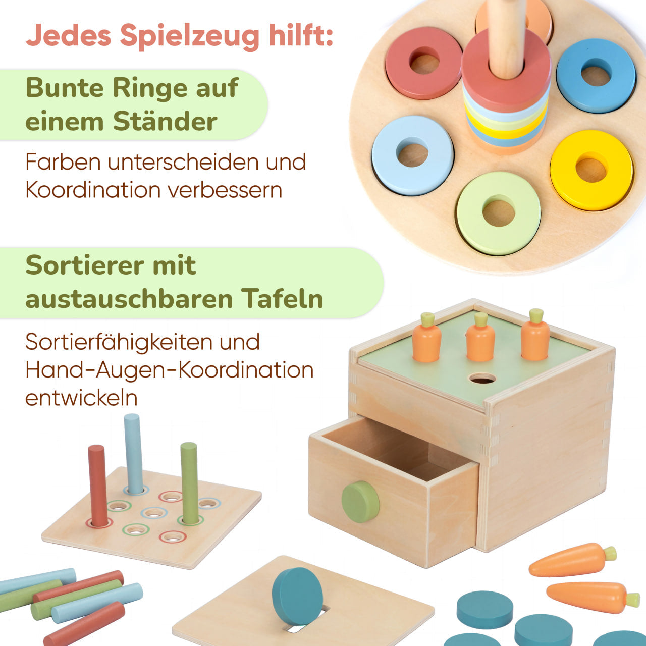 Montessori-Set „BusyKids“ für Kinder von 12 bis 18 Monaten
