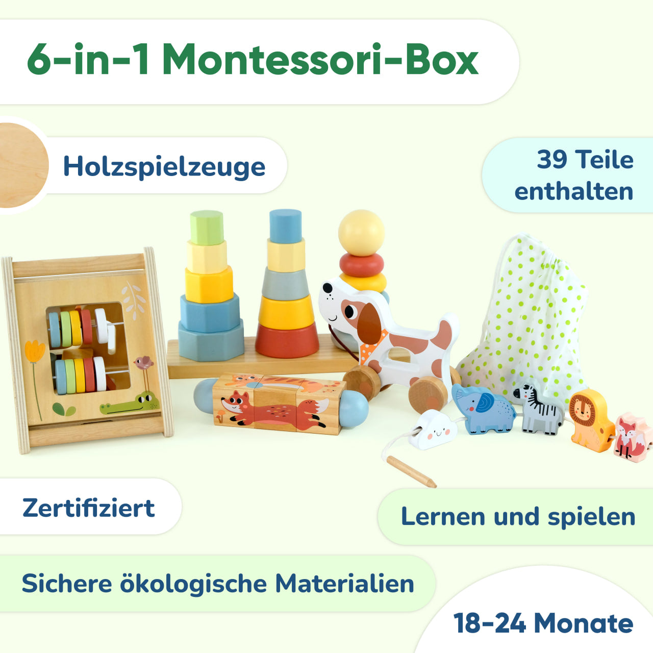 Montessori Play BOX - Entwicklungsset für Kinder im Alter von 18 bis 24 Monaten
